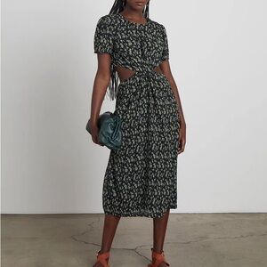 NWT! Drew Plisse Cut-Out Twist Front Dress in Ditsy Floral